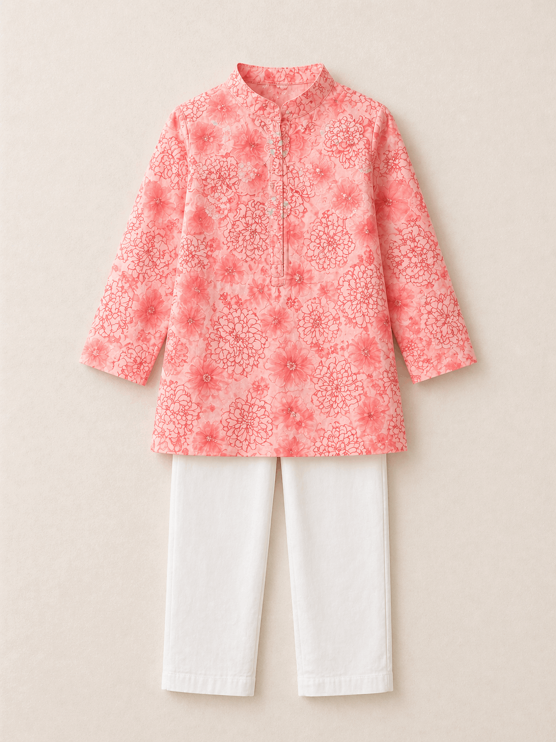 Pink printed Kurta Set for infant boys