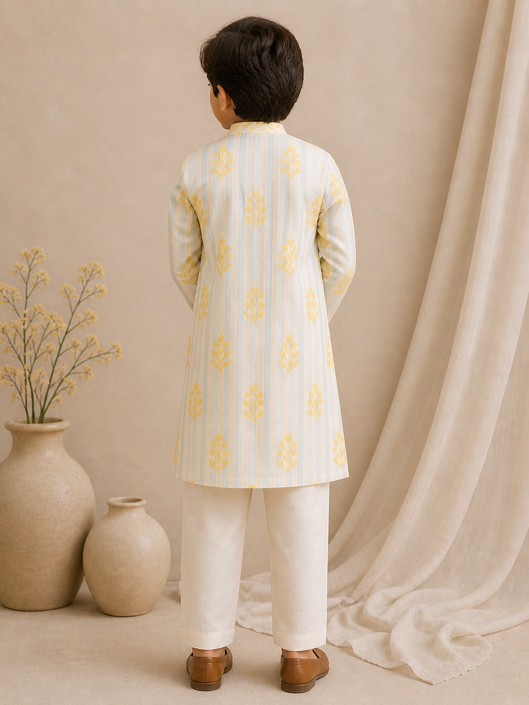 Lemon printed Kurta Set for boys