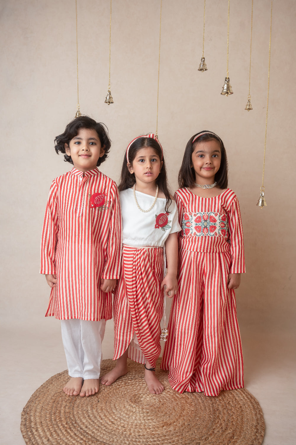 Pomegranate off shoulder top and draped skirt set
