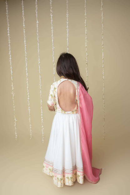 Traditional pichwai printed lehnga set for infant girls