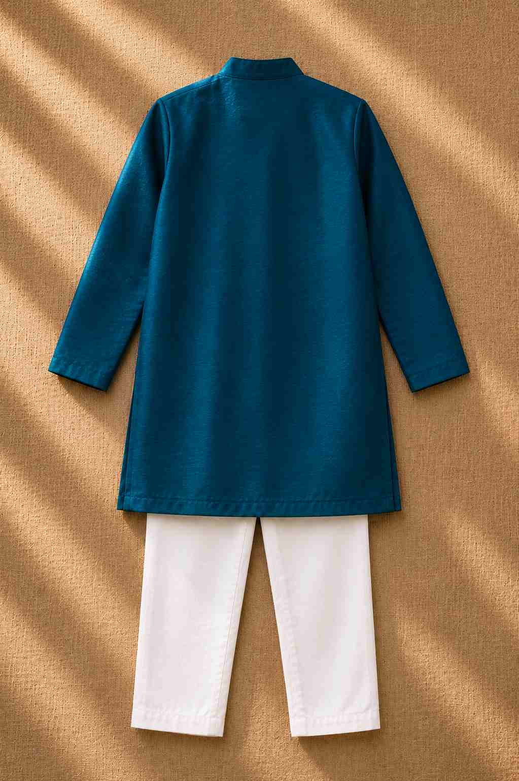 Teal Embroidered kurta Set for boys