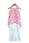 Asymmetric printed pant set for girls