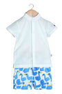 Shirt and printed Blue shorts set for boys