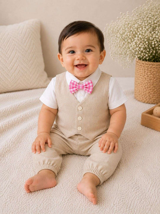 Bowtie waistcoat set for baby boys-1