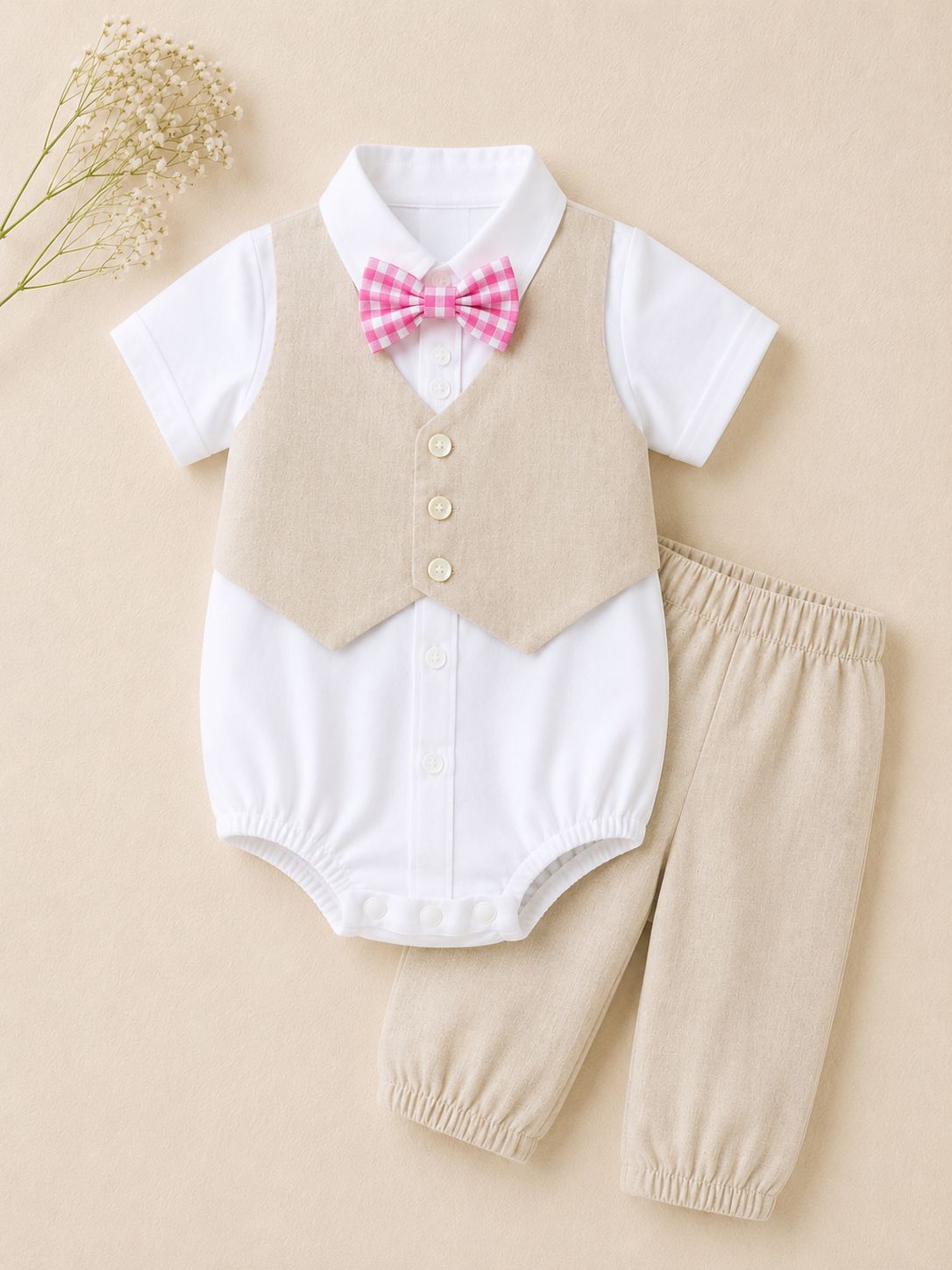 Bowtie waistcoat set for baby boys-2