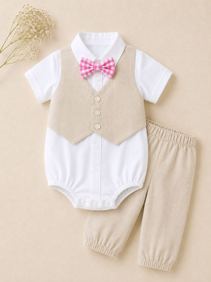 Bowtie waistcoat set for baby boys-2