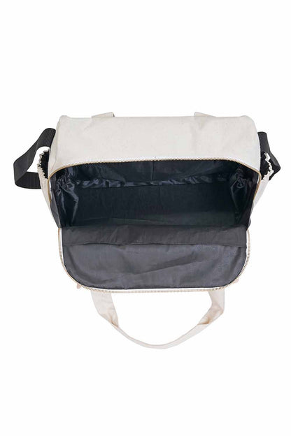 cream gender neutral foxy diaper bag-03