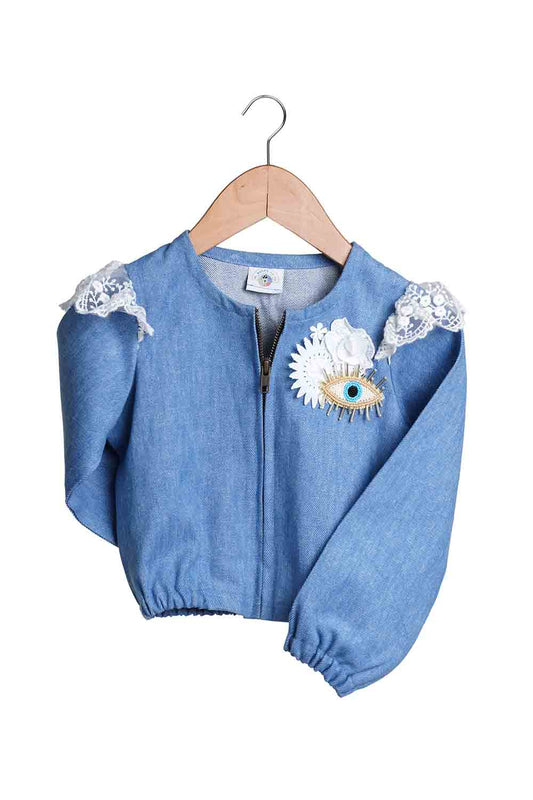 denim lace evil eye jacket-1