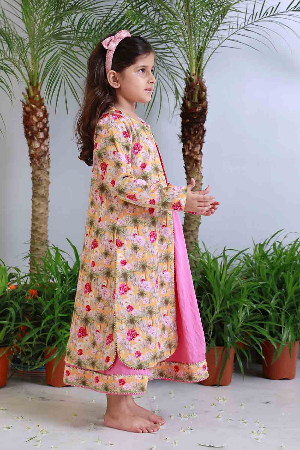Elephant print jacket and dress set for infant girls