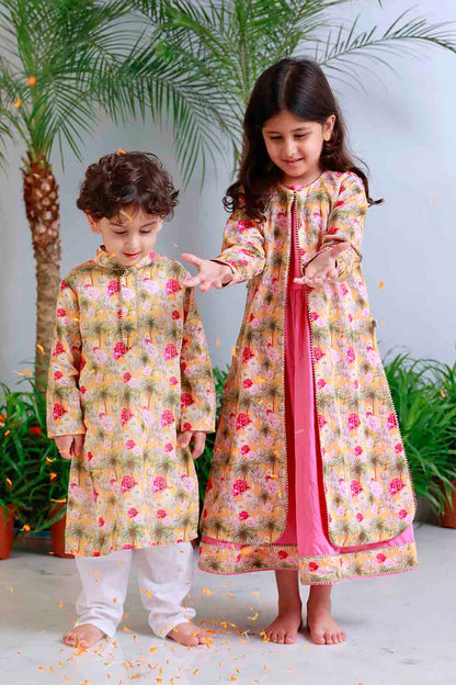 Elephant print jacket and dress set