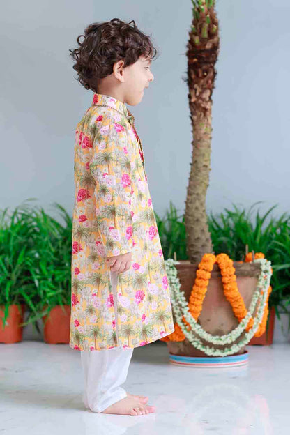 Elephant print kurta set for infant boys