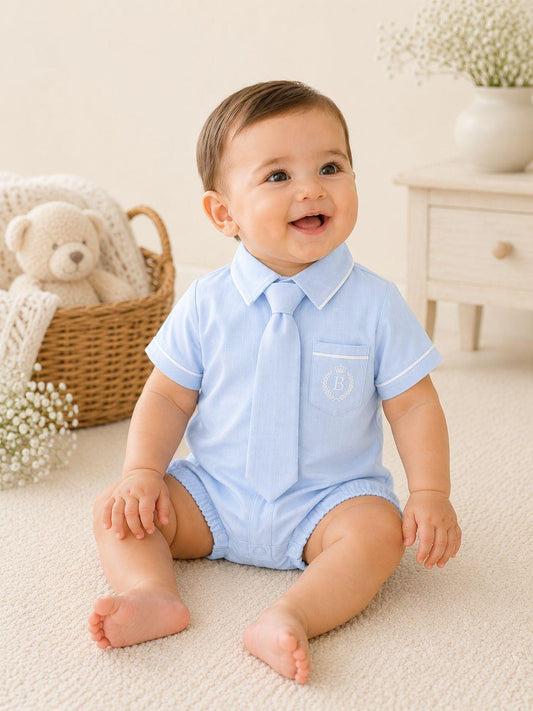 Emblem tie romper-1