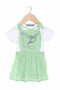 Embroidered bird infant girls pinafore dress