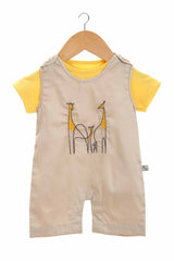 Embroidered giraffe infant boys dungarees