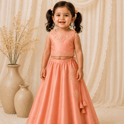 Floral Embroiderd Lehenga set for infant girls