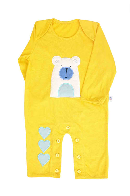 Fluffy embroidered teddy  sleepsuit