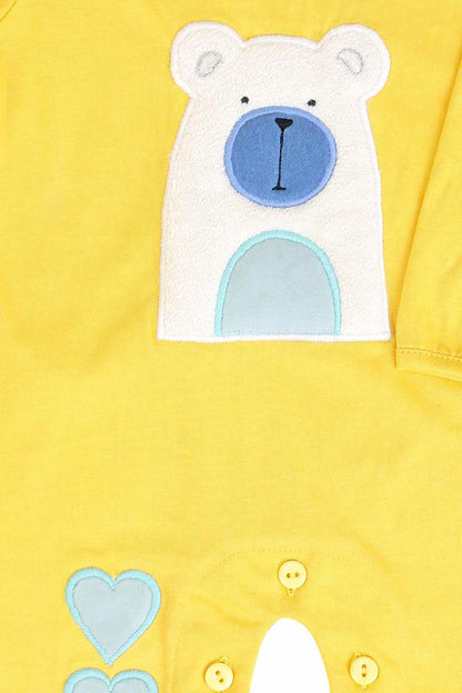 Fluffy embroidered teddy  sleepsuit