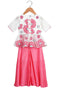 Fuschia floral peplum infant girls set
