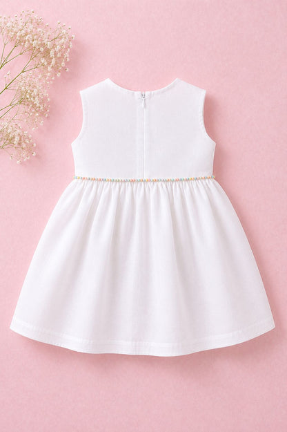 Handmade flower lace dress for baby girls-3