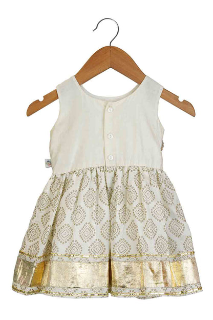 Ivory 3d flower dress