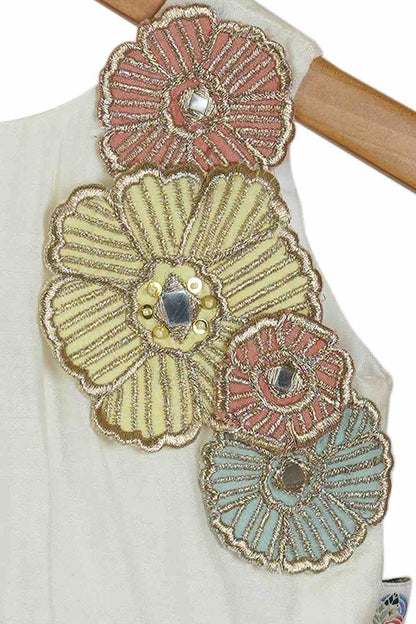 Ivory 3d flower dress