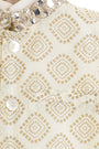 Ivory gold print bandhgala set for boys