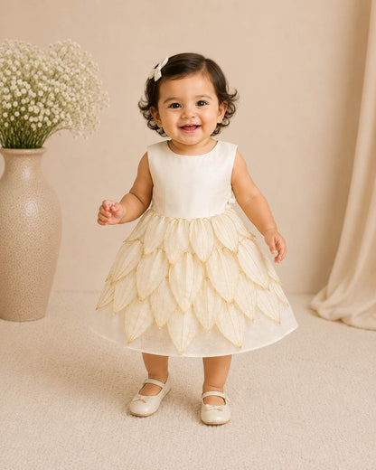 Handmade  tissue petal dress for infant girls