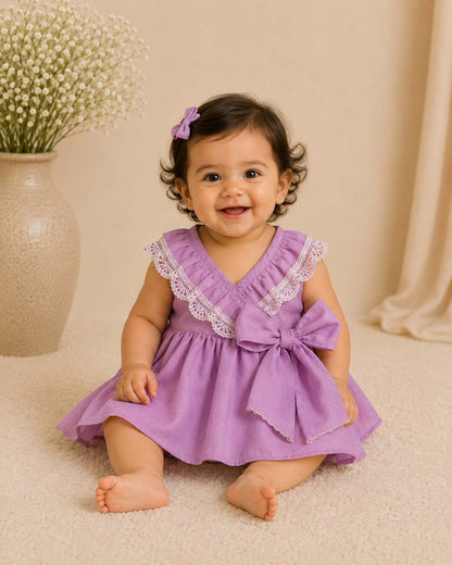 Ruffled wrap infant girls dress