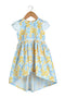 Longer back twig print dress for girls