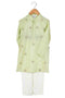 Mint all over embroidered kurta set for boys
