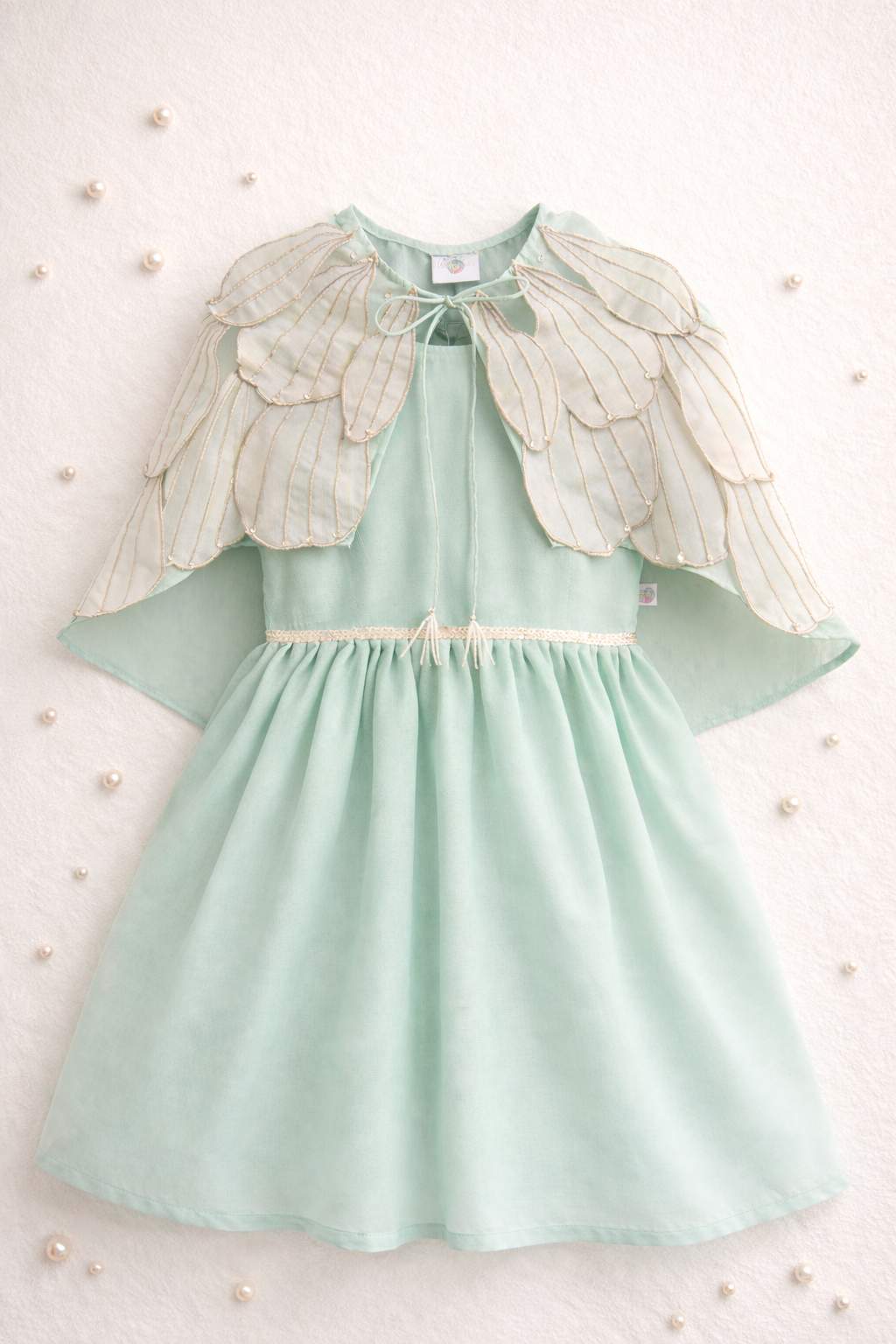 Handmade tissue petal shrug and dress