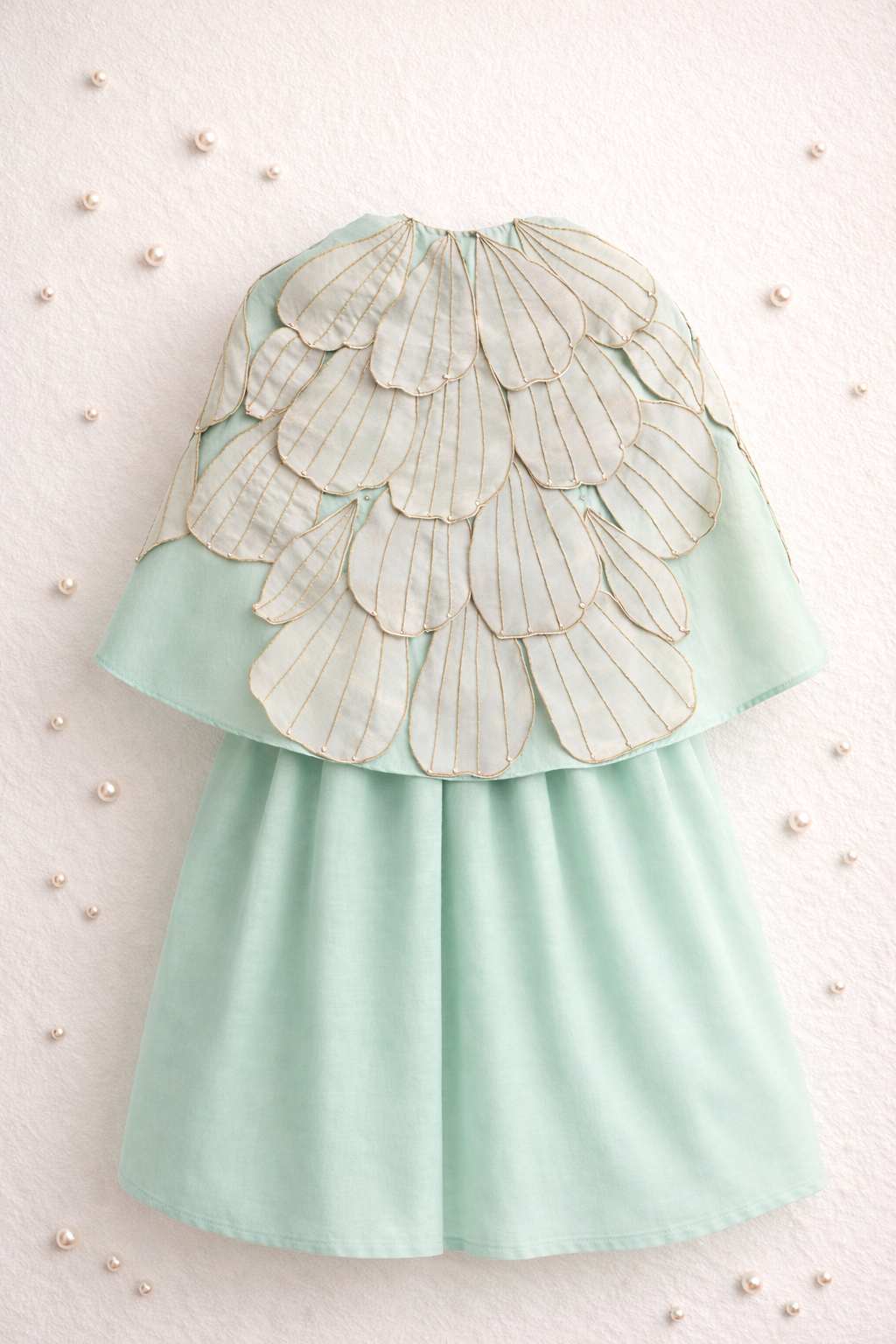 Handmade tissue petal shrug and dress