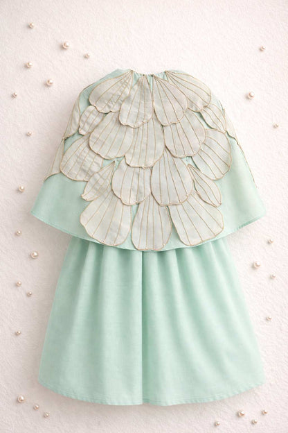 Handmade tissue petal shrug and dress