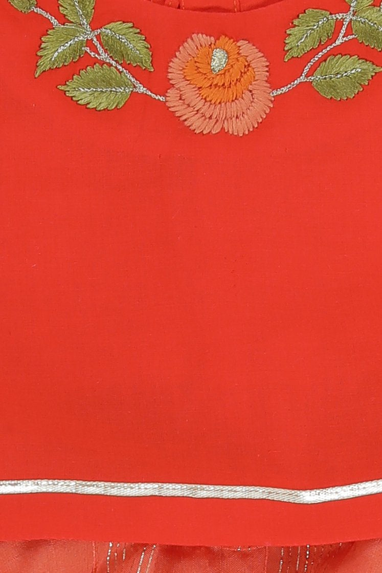 orange embroidered girls jamna-2