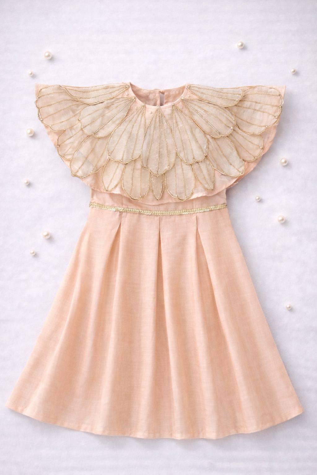 Handmade tissue petal capelet and dress