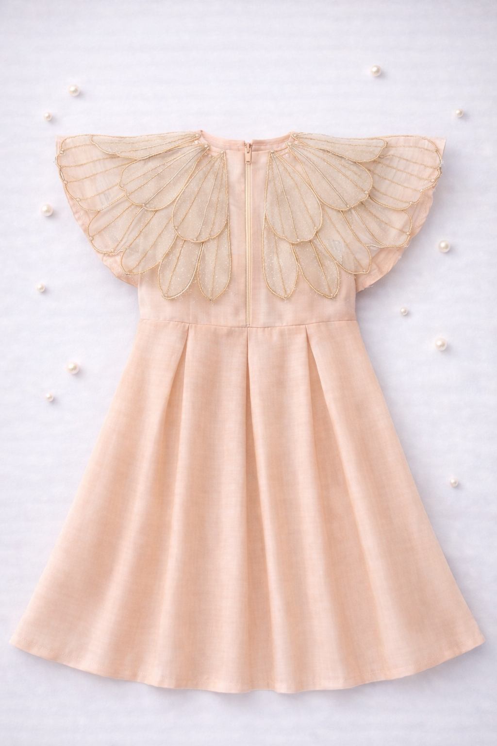 Handmade tissue petal capelet and dress