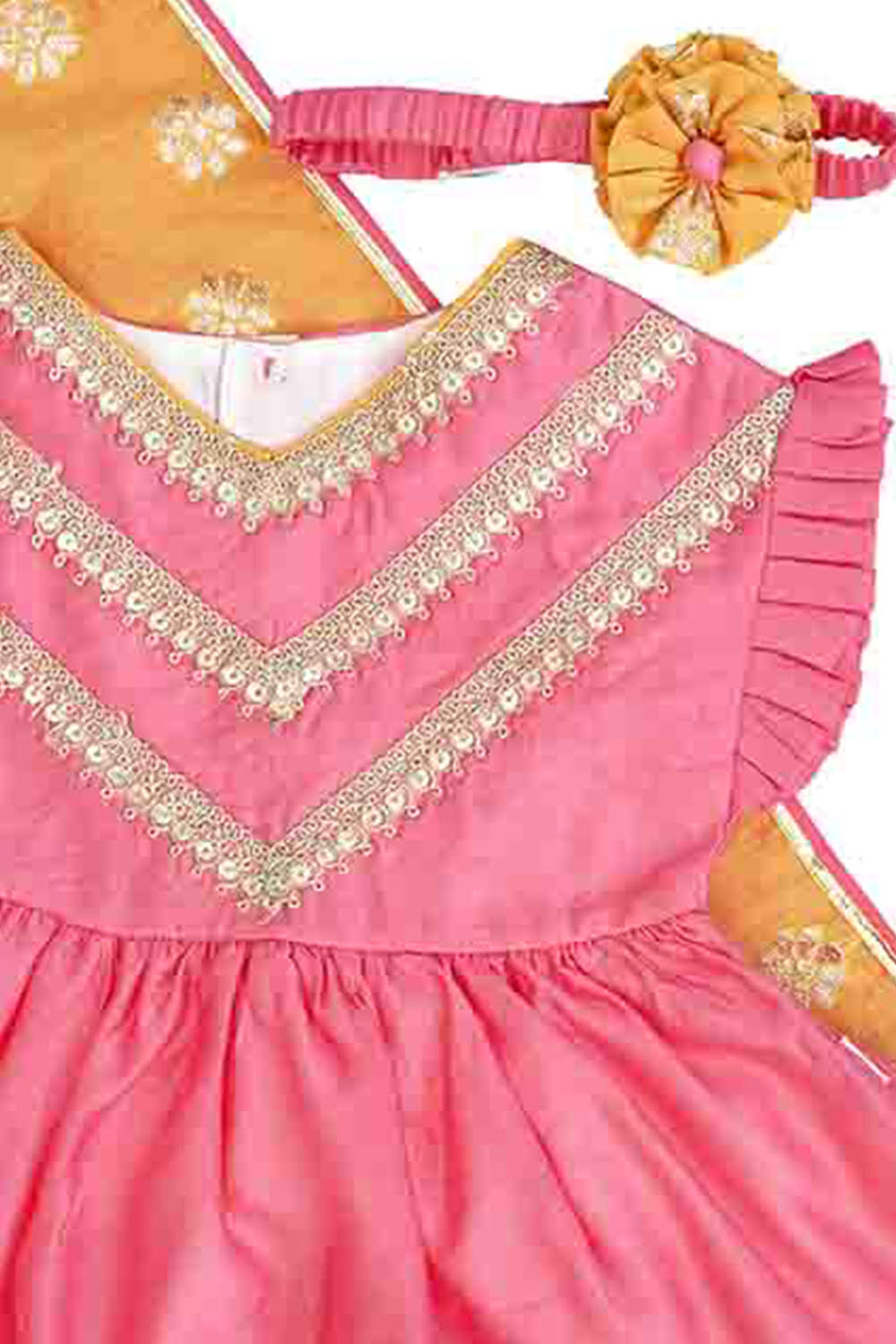 Benarasi pink infant girls jamna