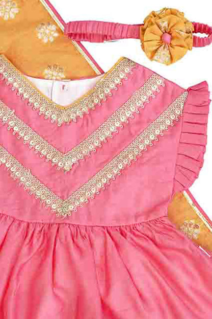 Benarasi pink infant girls jamna
