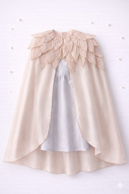 Handmade pink tissue petal cape and dress for infant girls