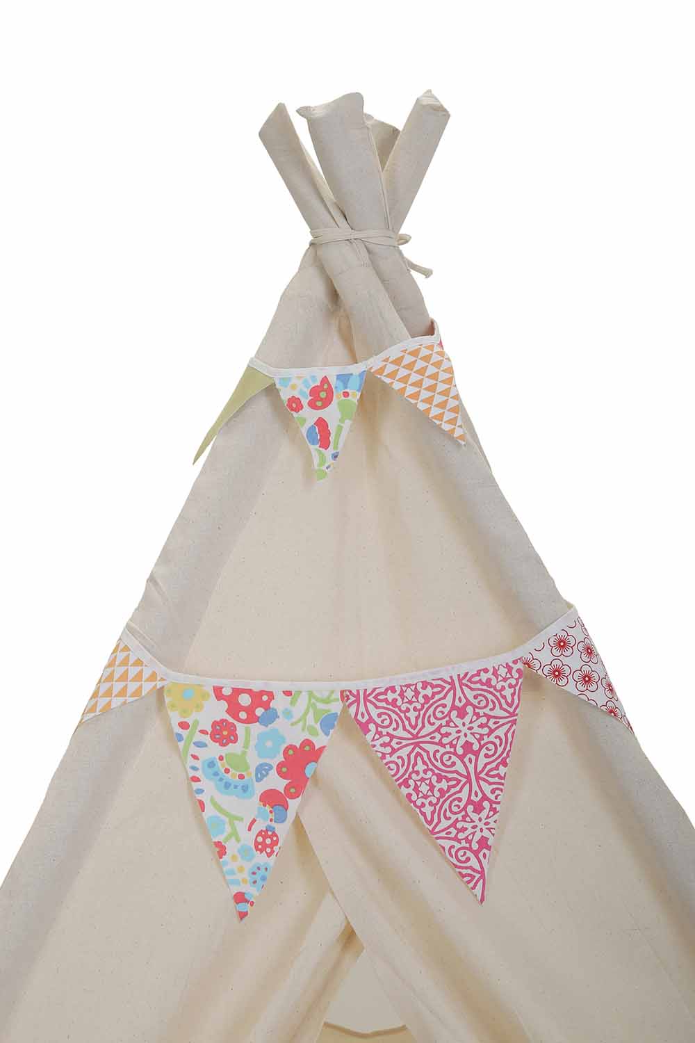 Cream, pretend play tee pee with matching bunting