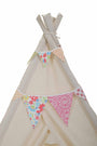Cream, pretend play tee pee with matching bunting