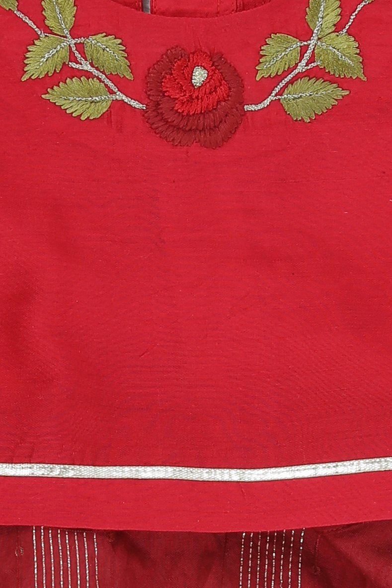 red embroidered girls jamna-2