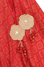 Red 3D foral lehnga set for girls
