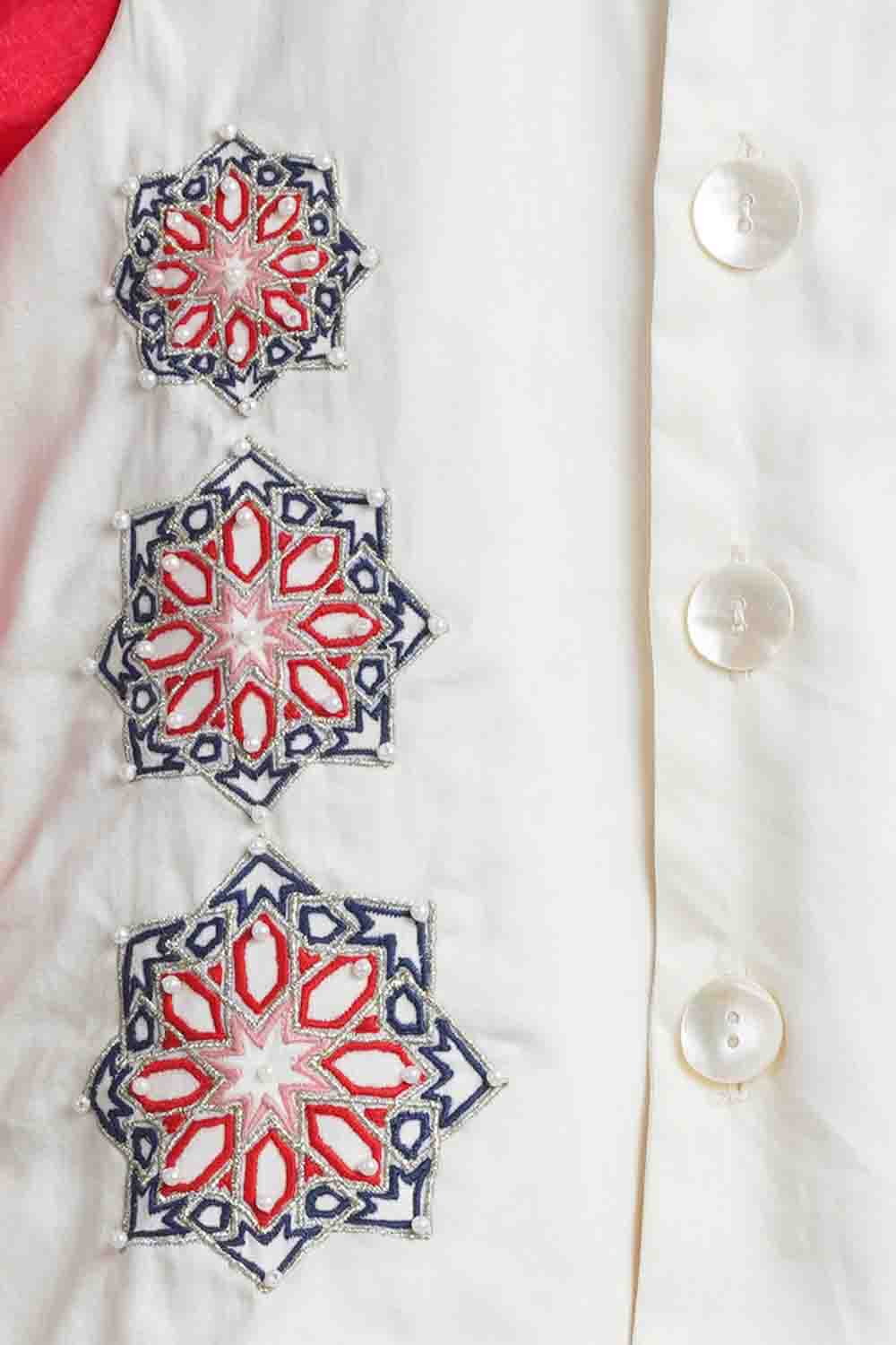 red pearl emb bundi set 3