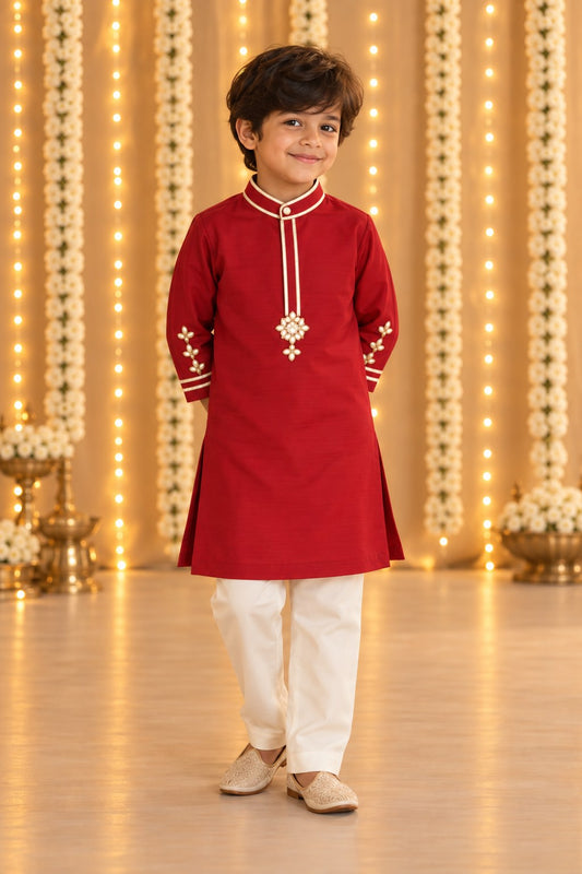 Ruby Gota kurta set for infant boys