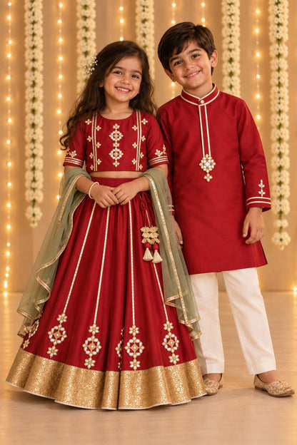 Ruby Gota kurta set for infant boys