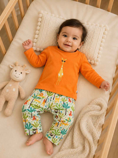 Embroidered safari infant nightsuit