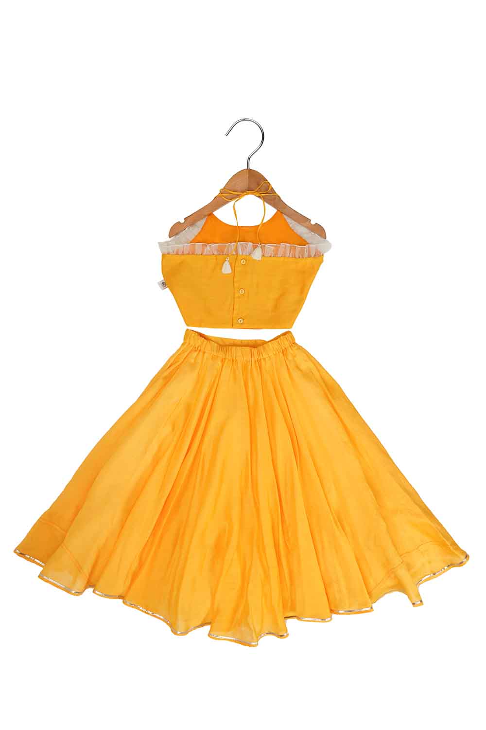 saffron halter floral embroidery lehnga-2