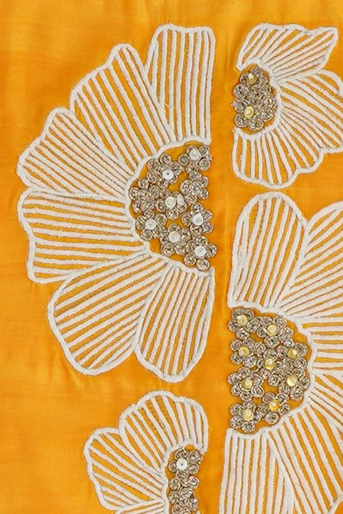 saffron halter floral embroidery lehnga-3