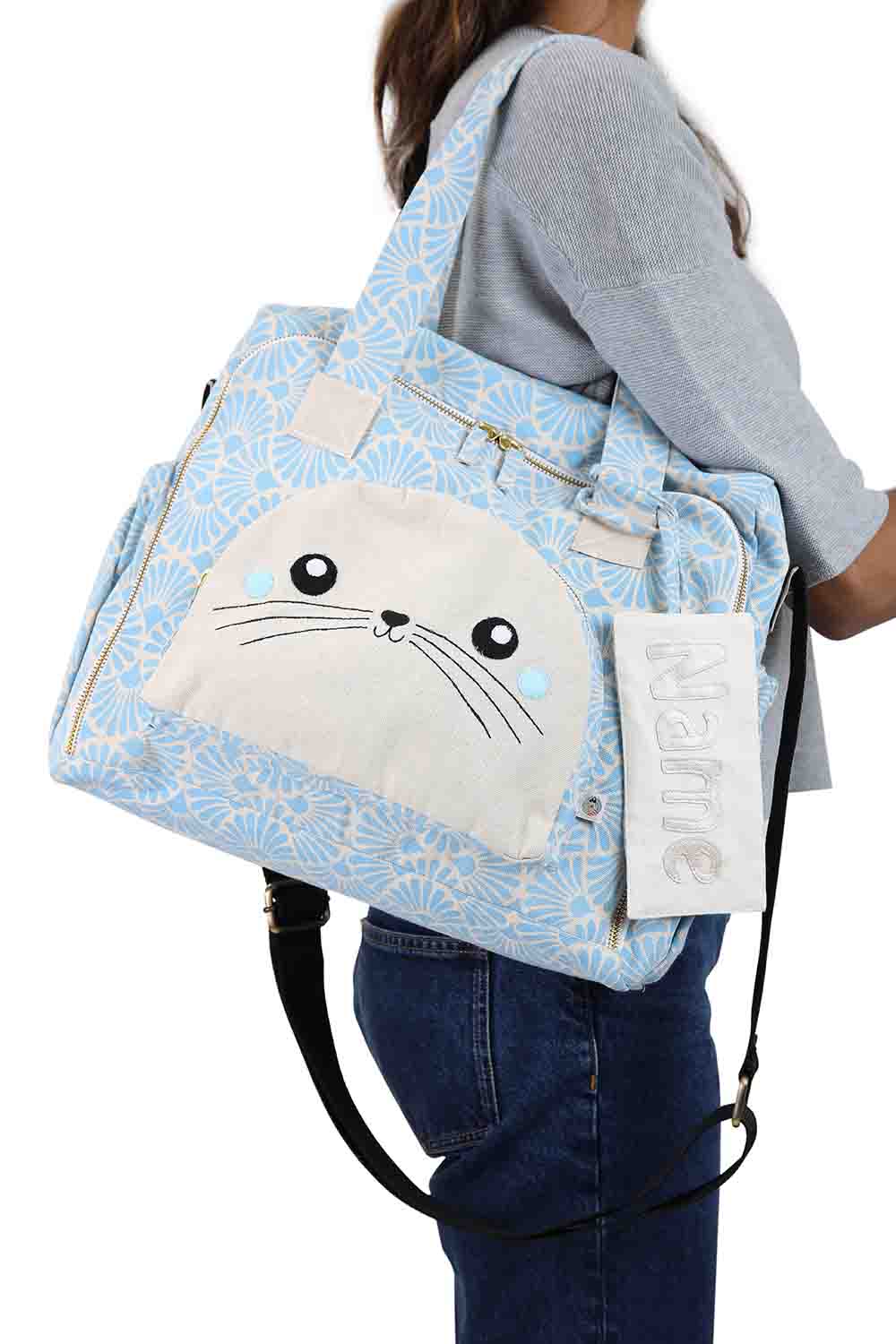 sea lion baby boy diaper bag-2